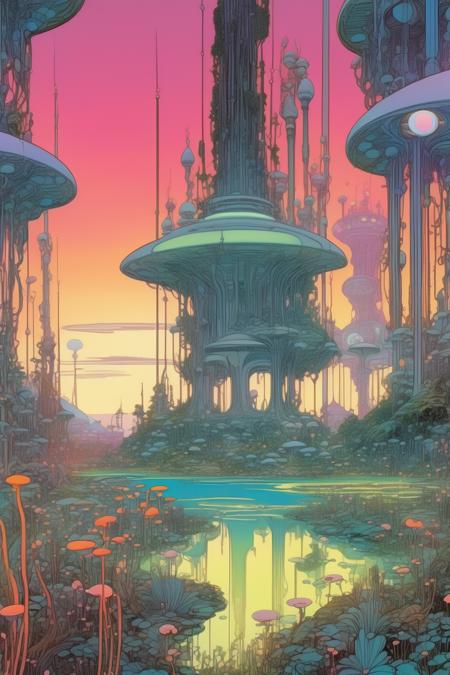 00156-3771440704-_lora_Ralph Bakshi Style_1_Ralph Bakshi Style - A vast utopian fantasy garden full of growing bioluminescent plants and tech str.png